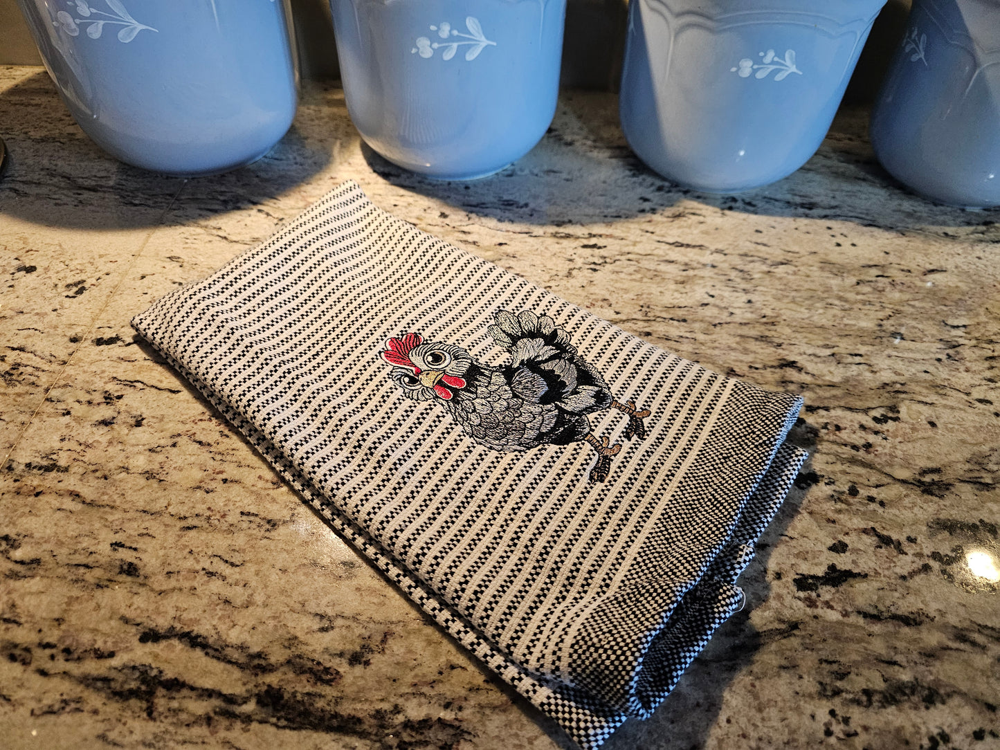 Easter Bunny on Blue dish towels