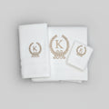 Monogrammed bath towel sets.
