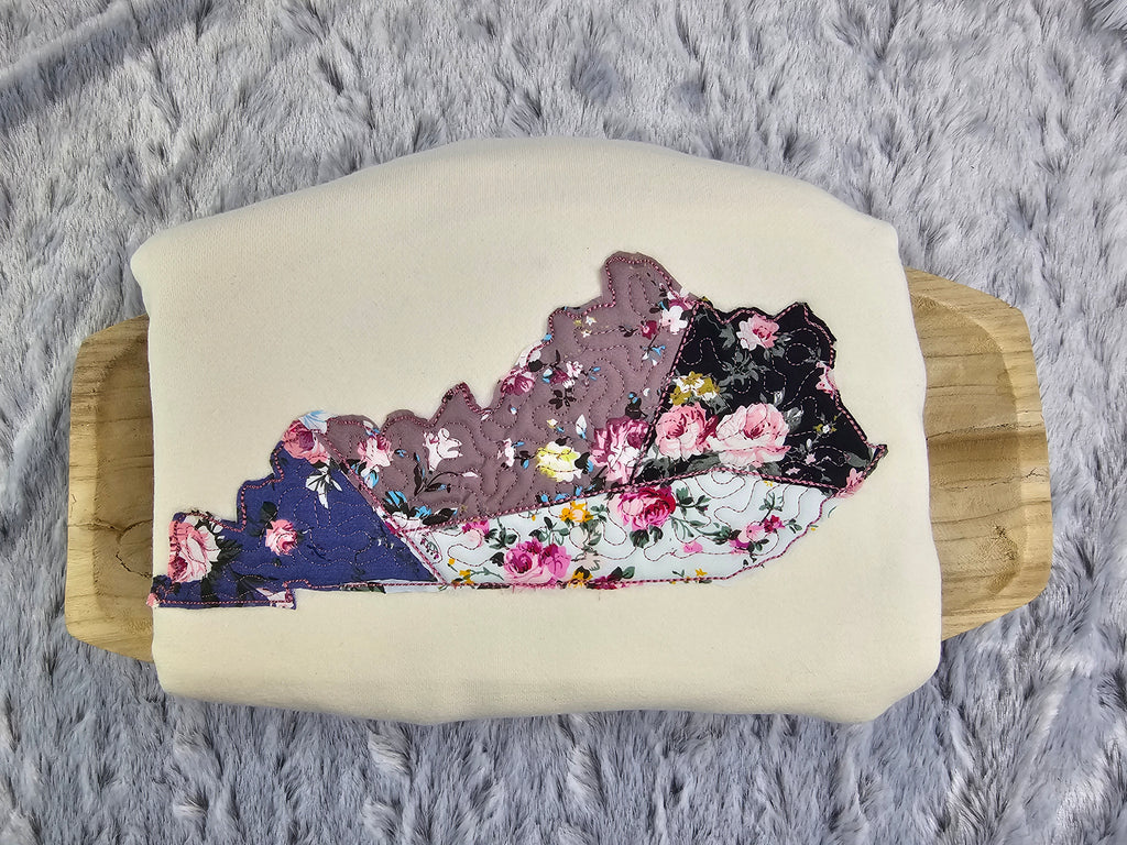 Embroidered/quilted State applique shirt