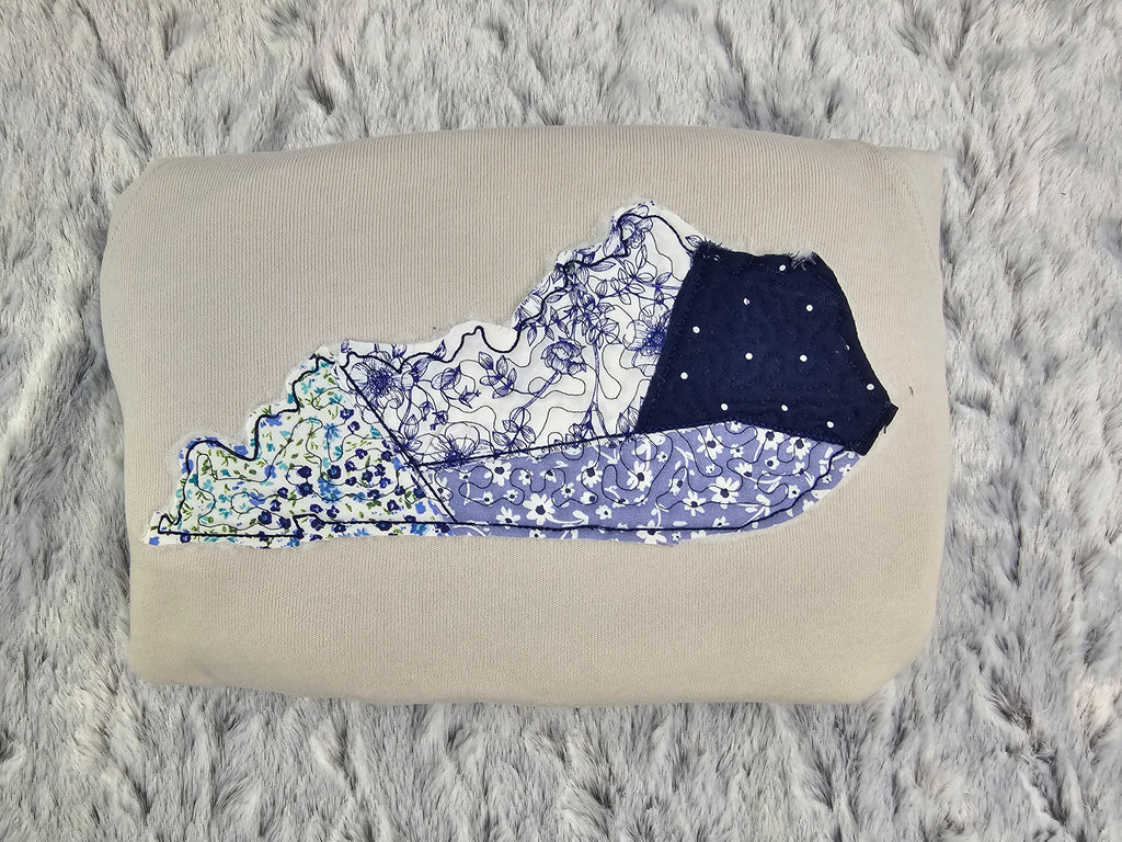 Embroidered/quilted State applique shirt