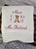 embroidered personalized baby quilt