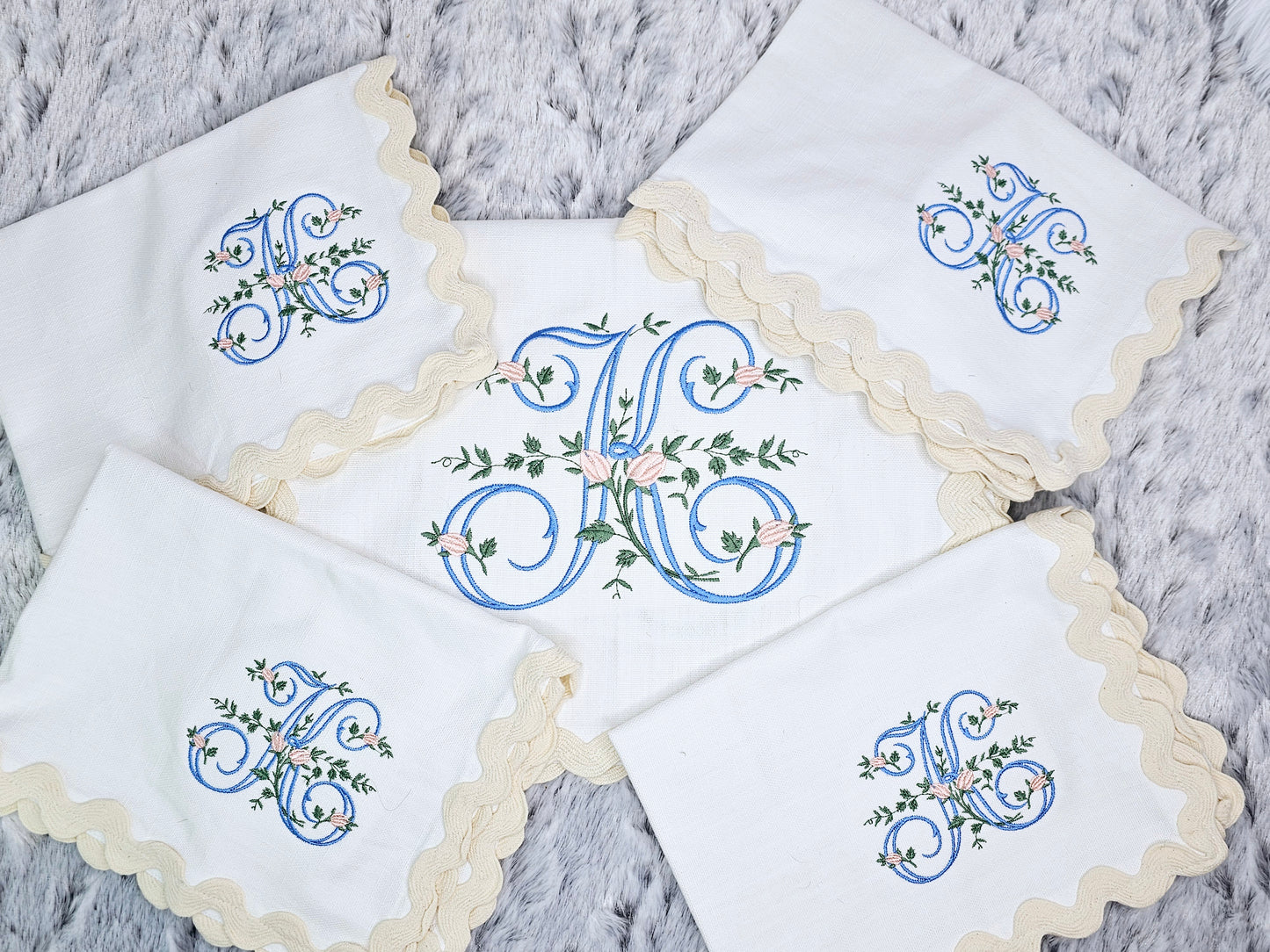 Easter Bunny on Blue dish towels