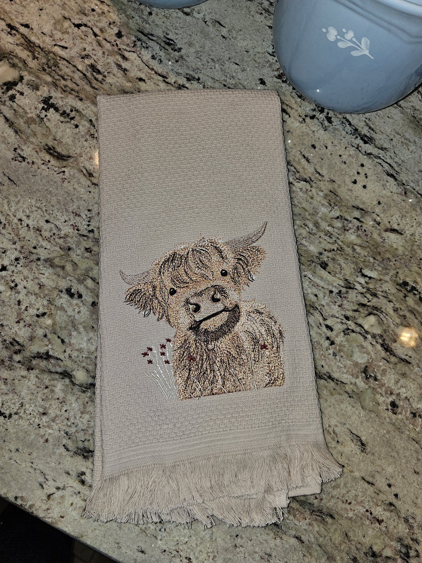 Easter Bunny on Blue dish towels