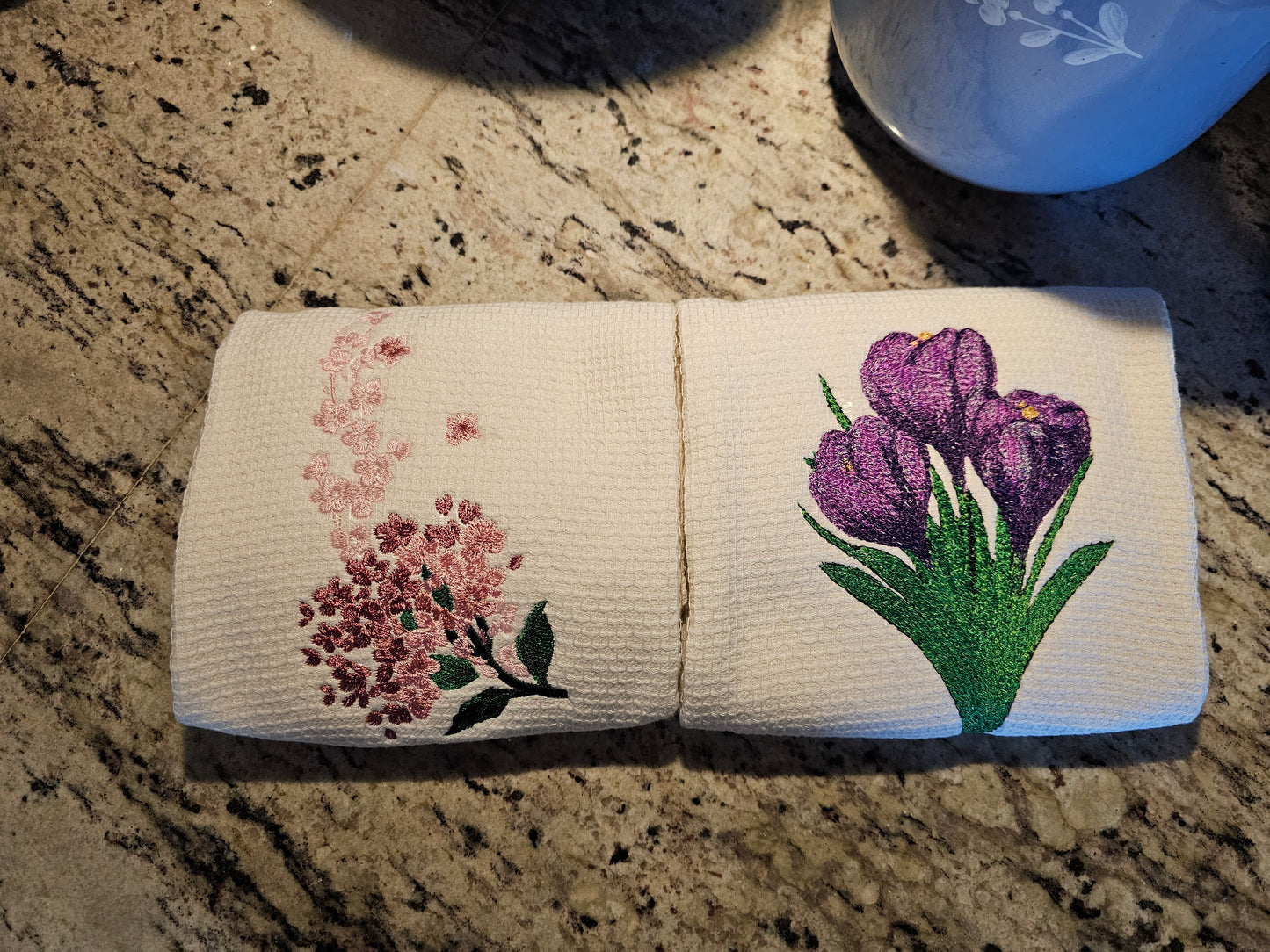 Easter Bunny on Blue dish towels