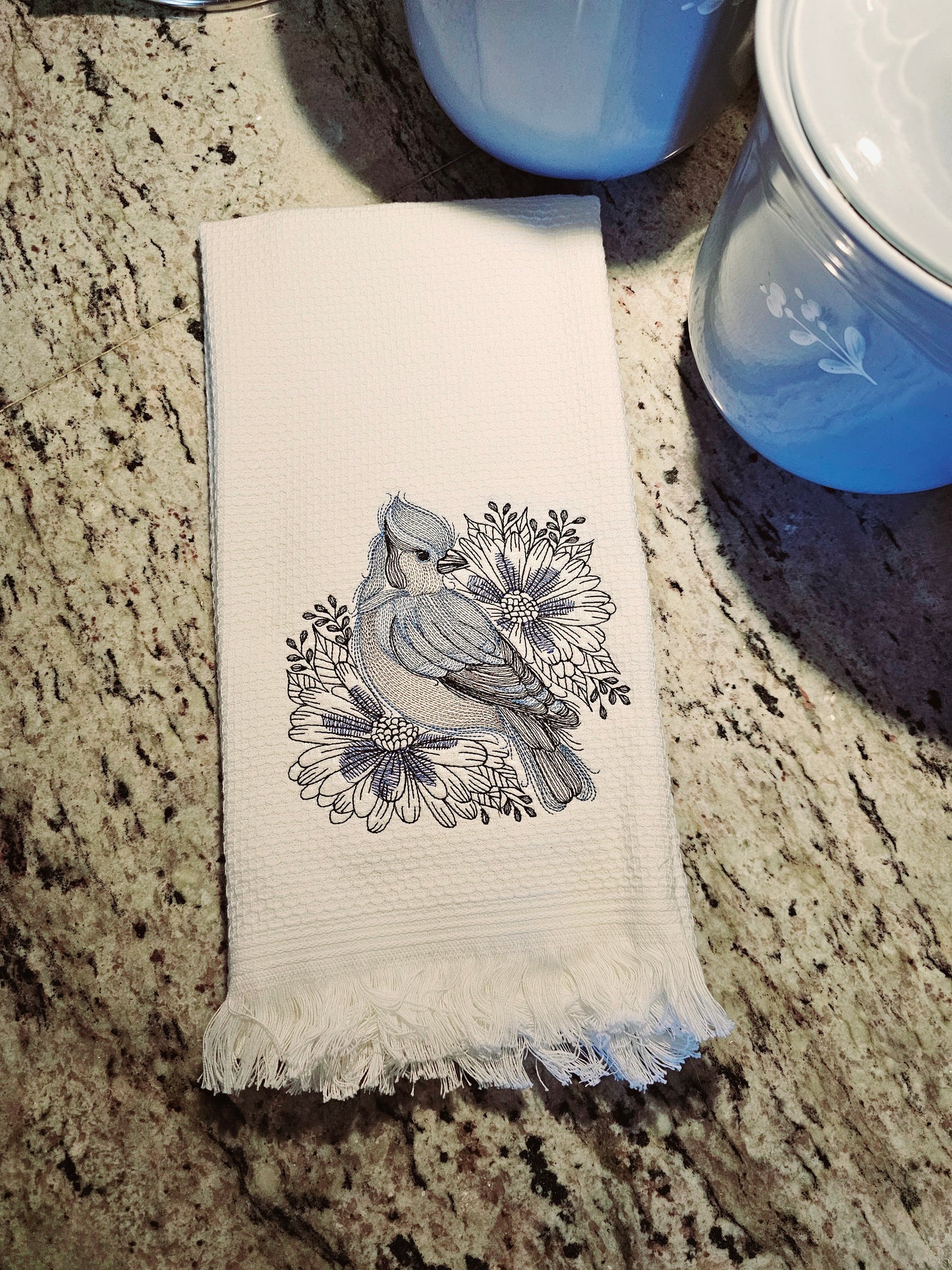 Easter Bunny on Blue dish towels