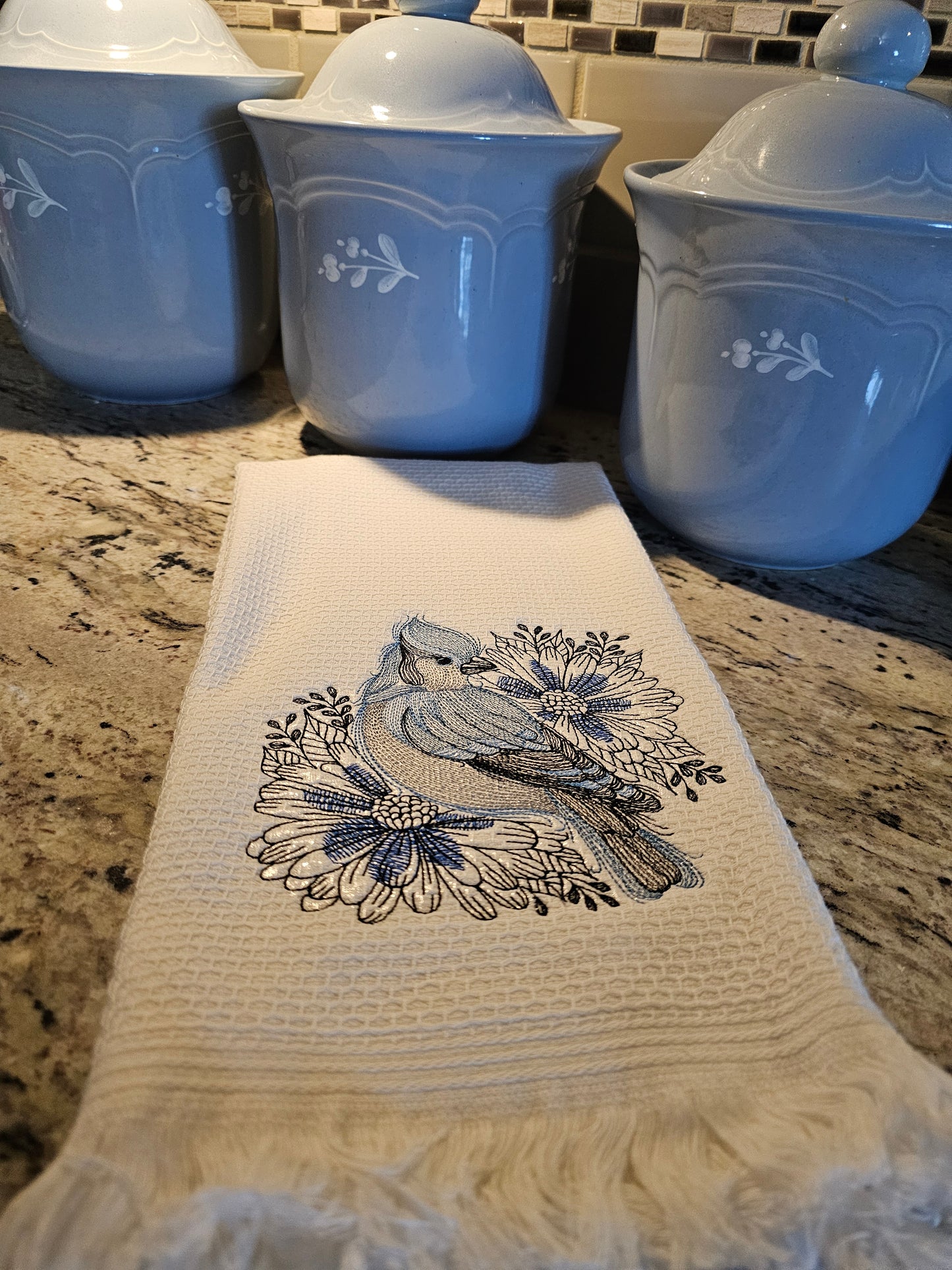 Easter Bunny on Blue dish towels