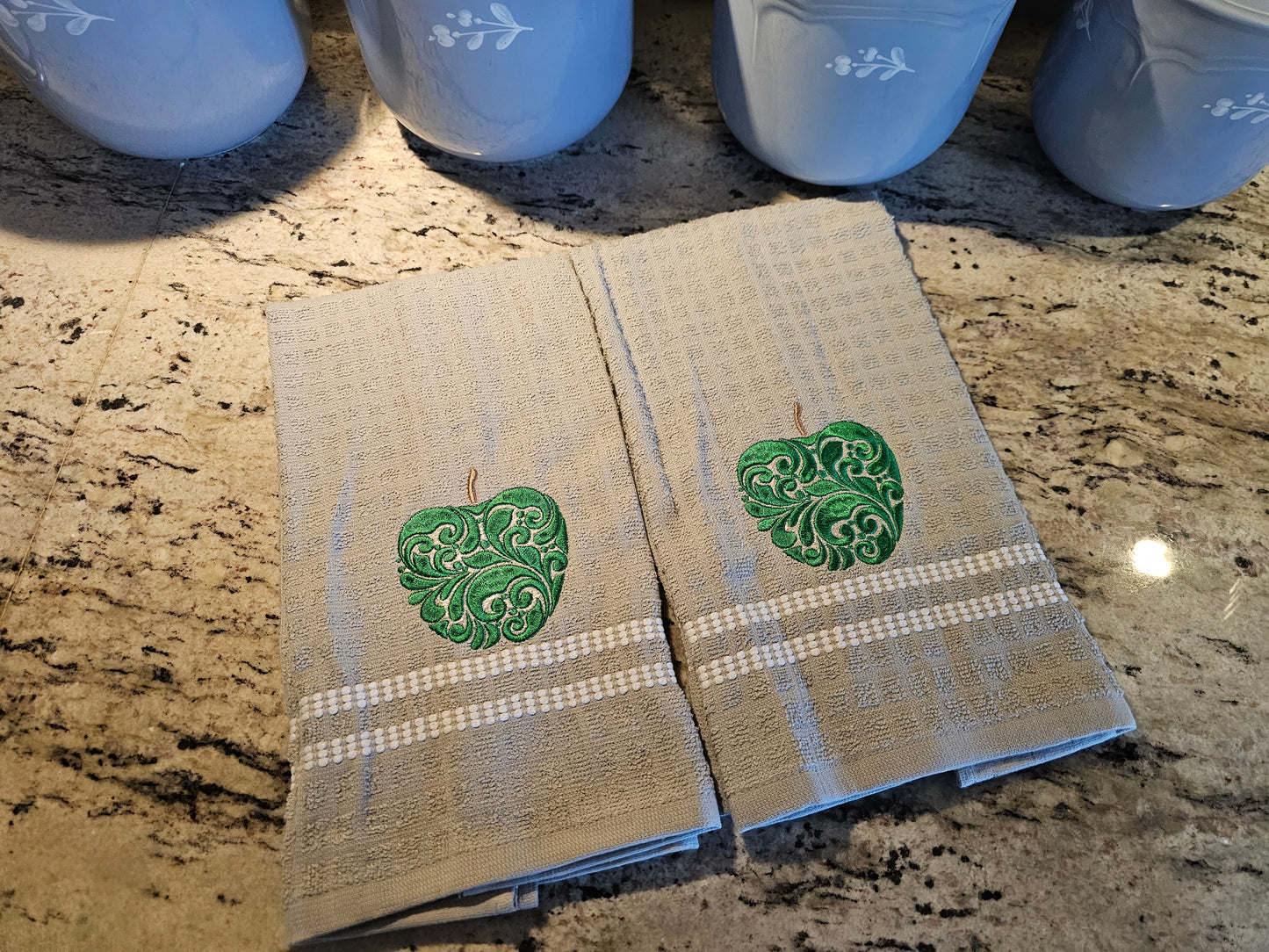 Easter Bunny on Blue dish towels