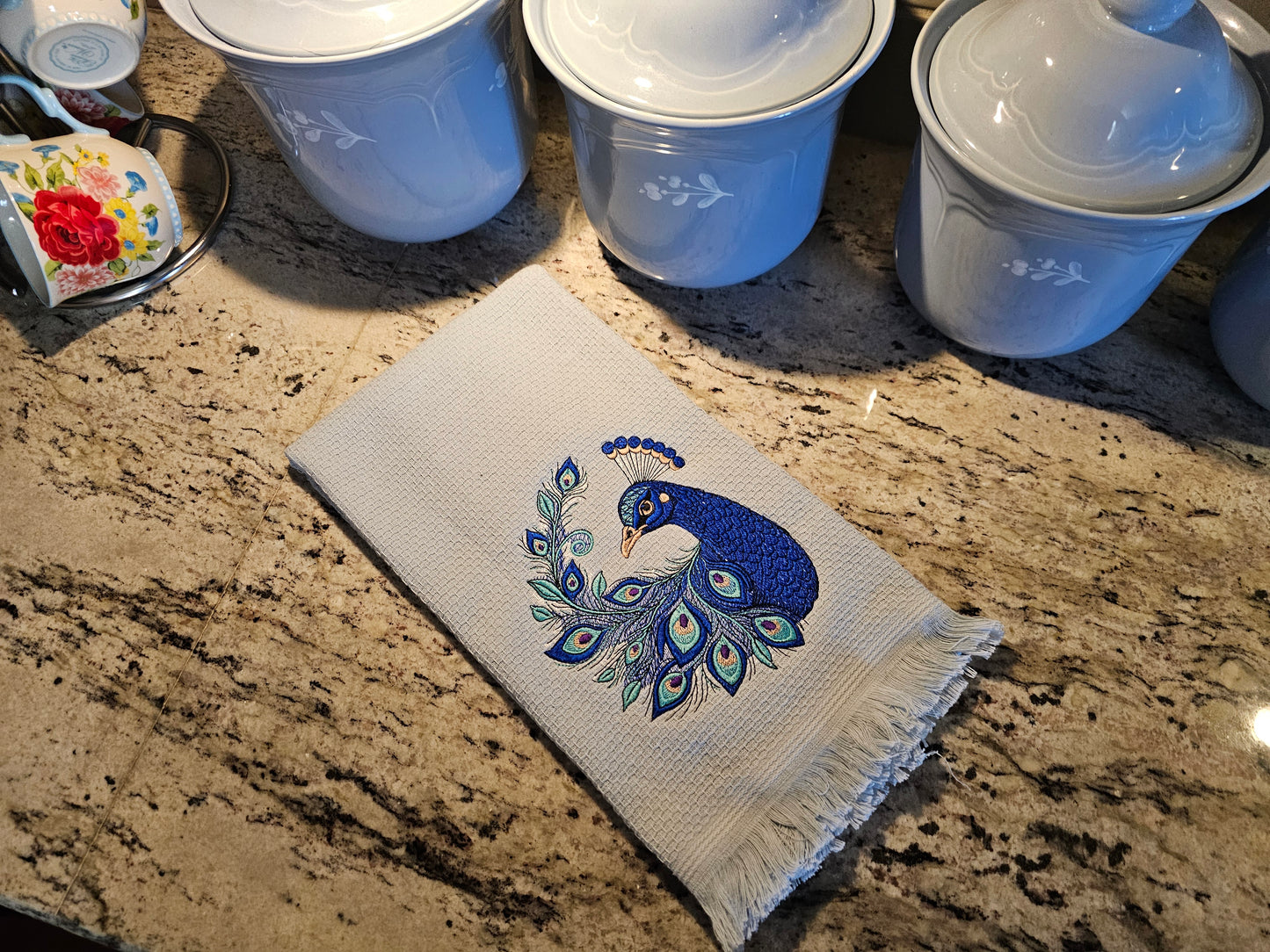 Easter Bunny on Blue dish towels