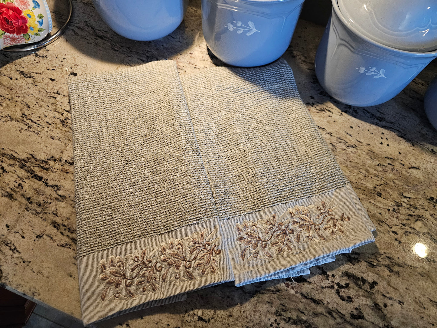 Easter Bunny on Blue dish towels