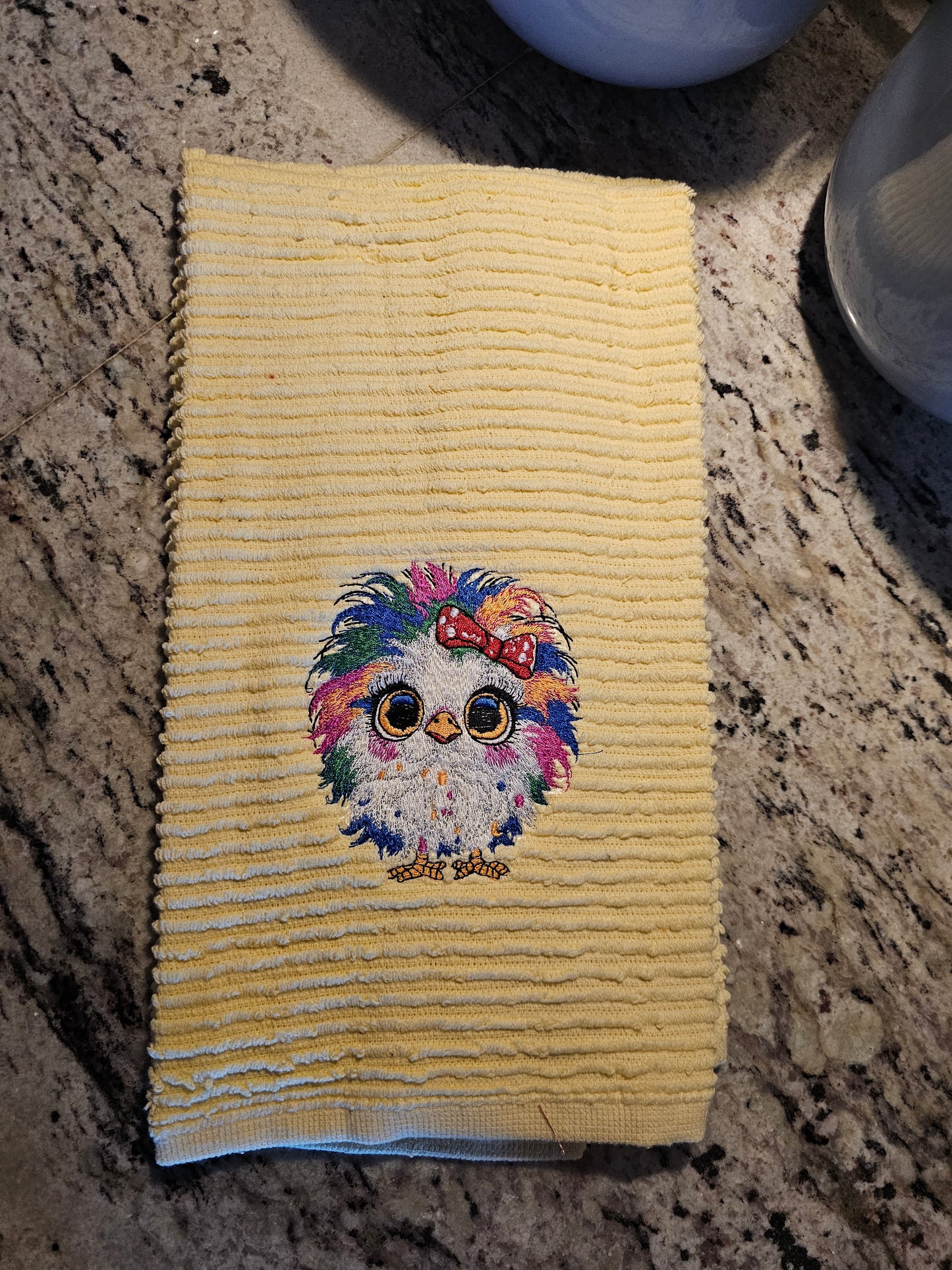 Easter Bunny on Blue dish towels