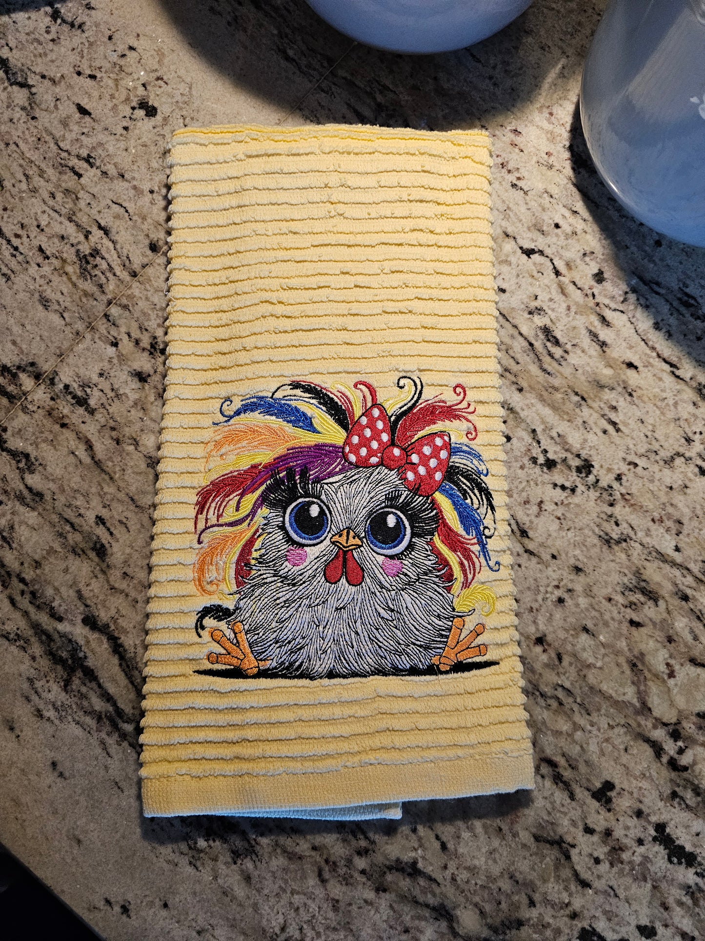 Easter Bunny on Blue dish towels