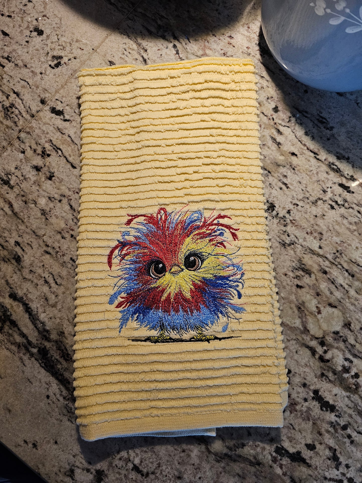 Easter Bunny on Blue dish towels