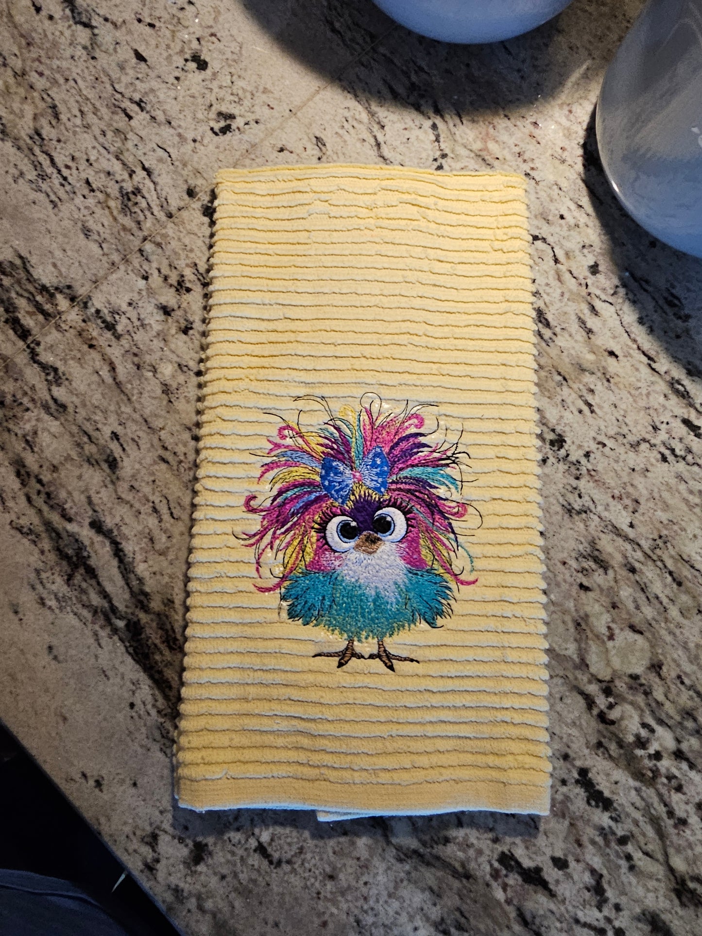 Easter Bunny on Blue dish towels