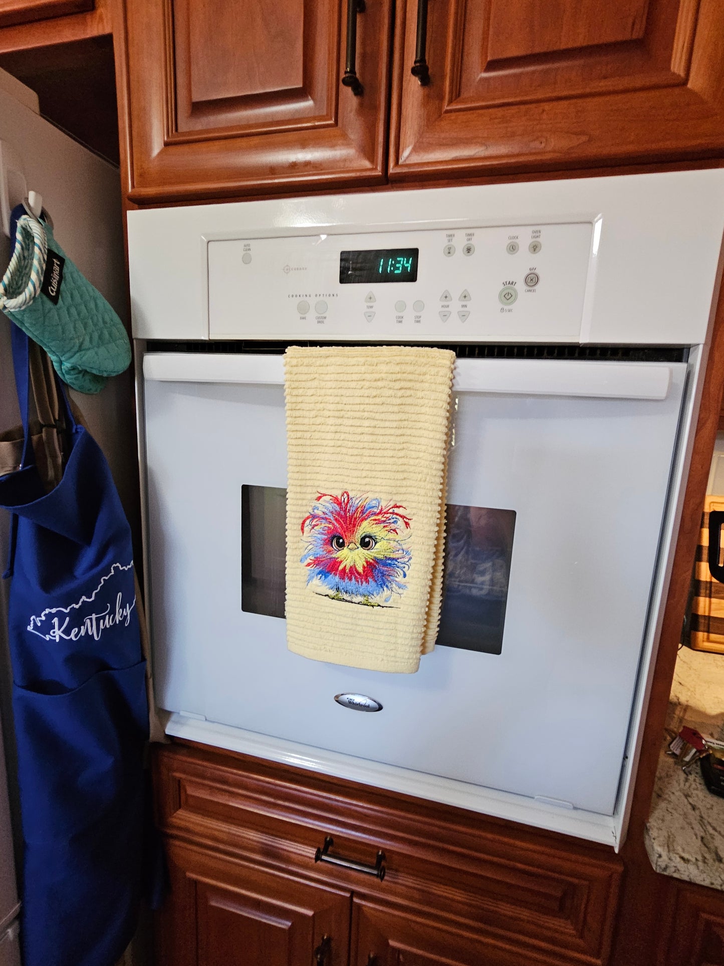 Easter Bunny on Blue dish towels
