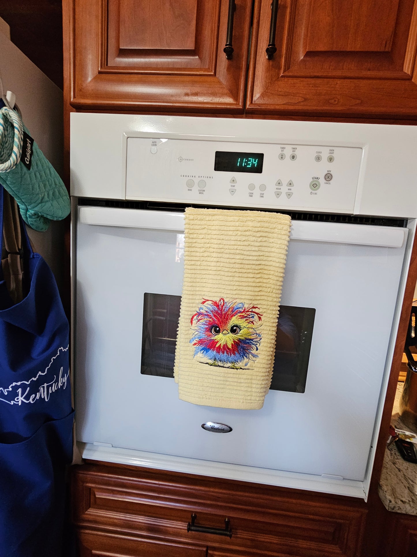 Easter Bunny on Blue dish towels