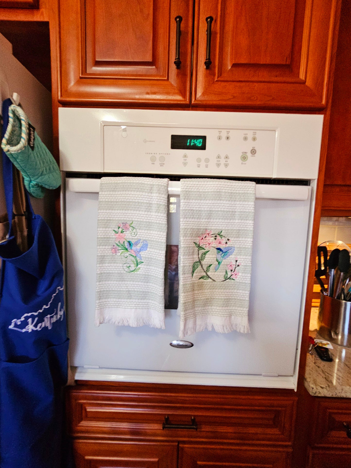 Easter Bunny on Blue dish towels