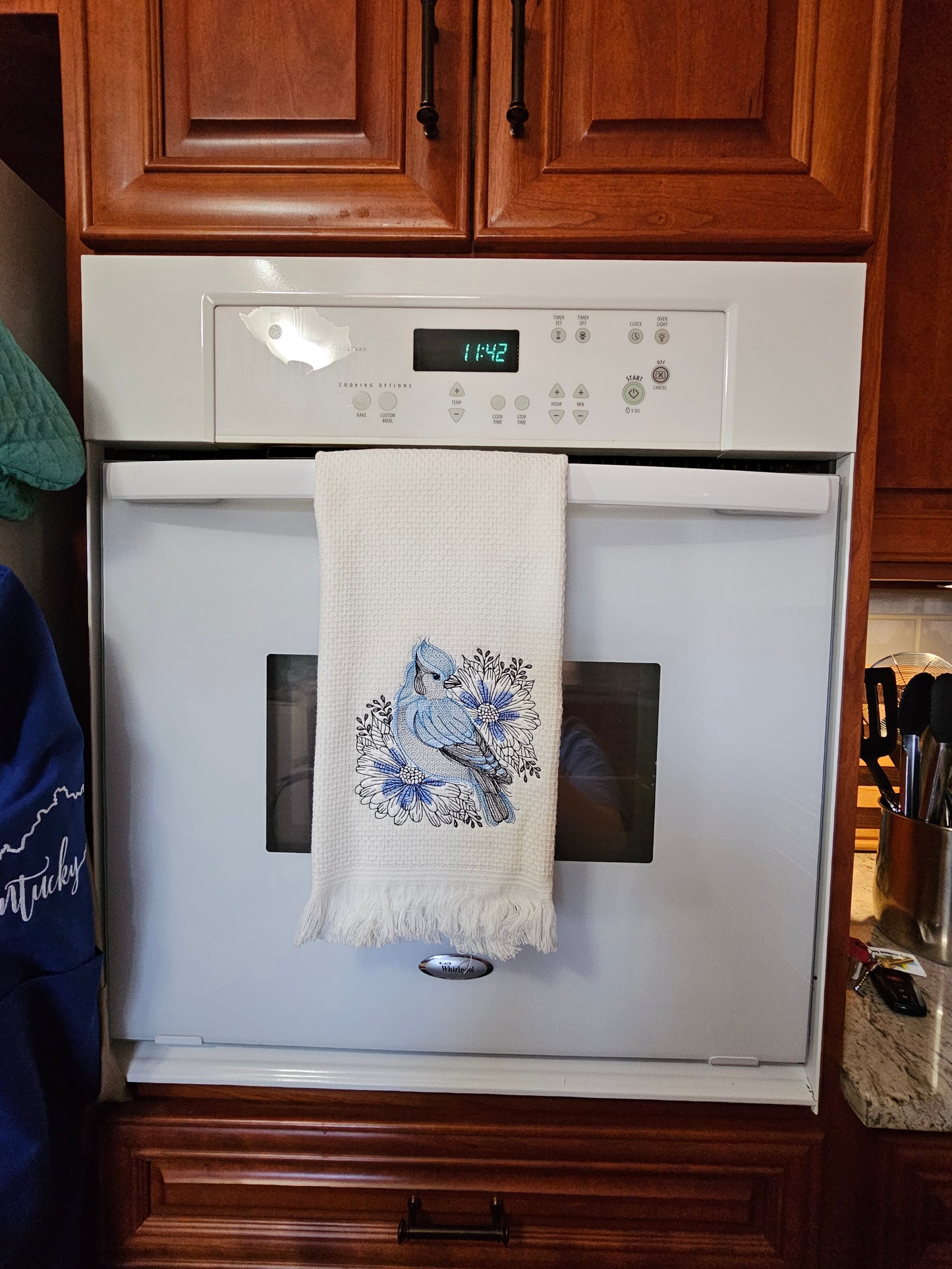 Easter Bunny on Blue dish towels