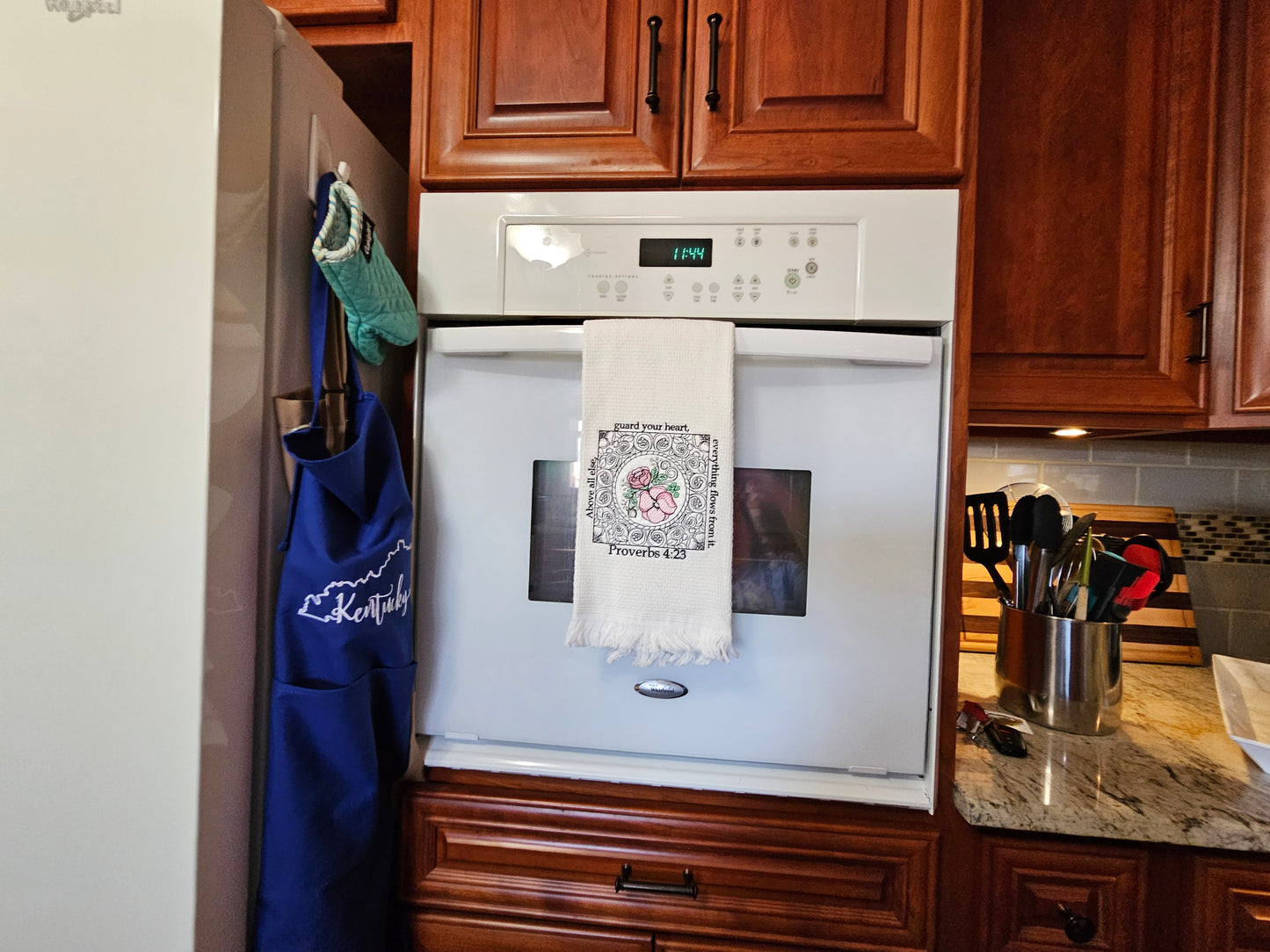 Easter Bunny on Blue dish towels