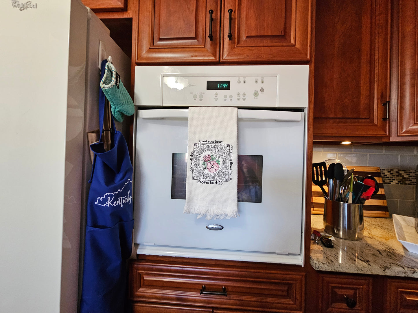 Easter Bunny on Blue dish towels