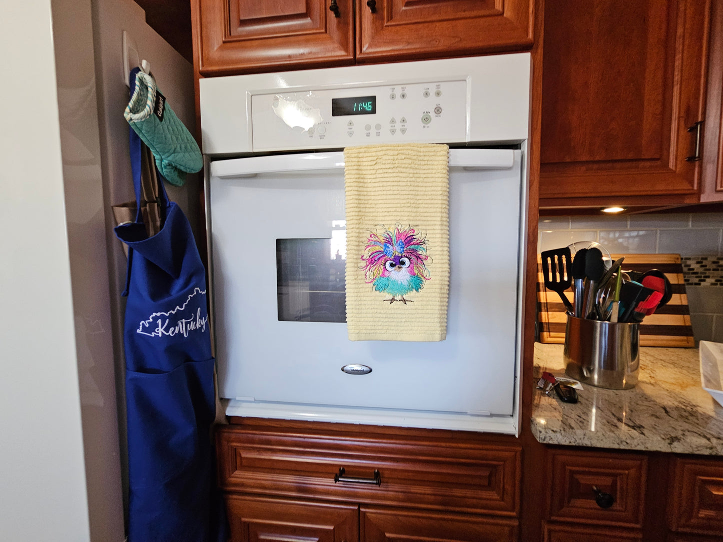 Easter Bunny on Blue dish towels