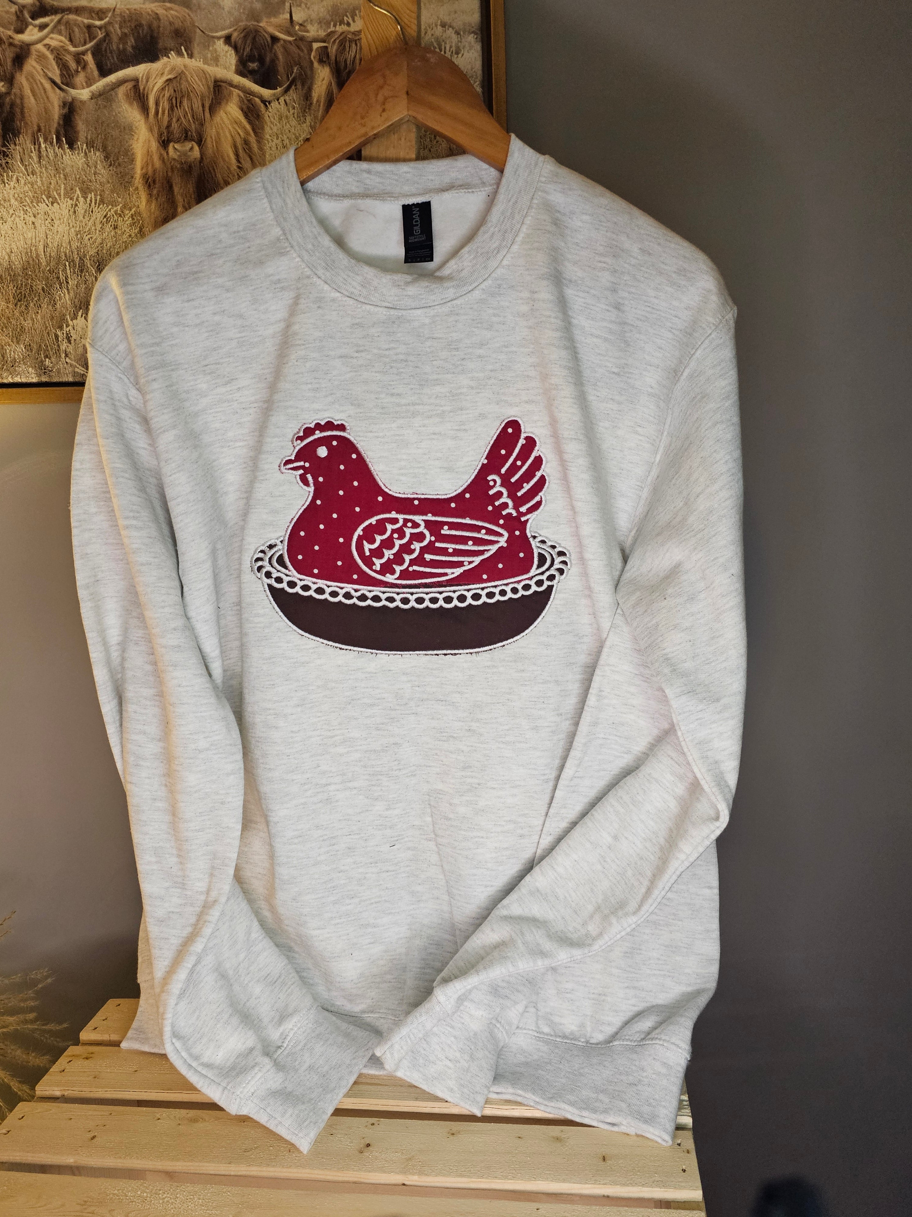 BLUE Hen in a basket