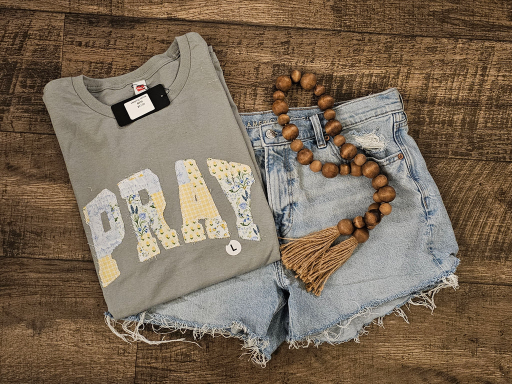 Quilted PRAY t shirt