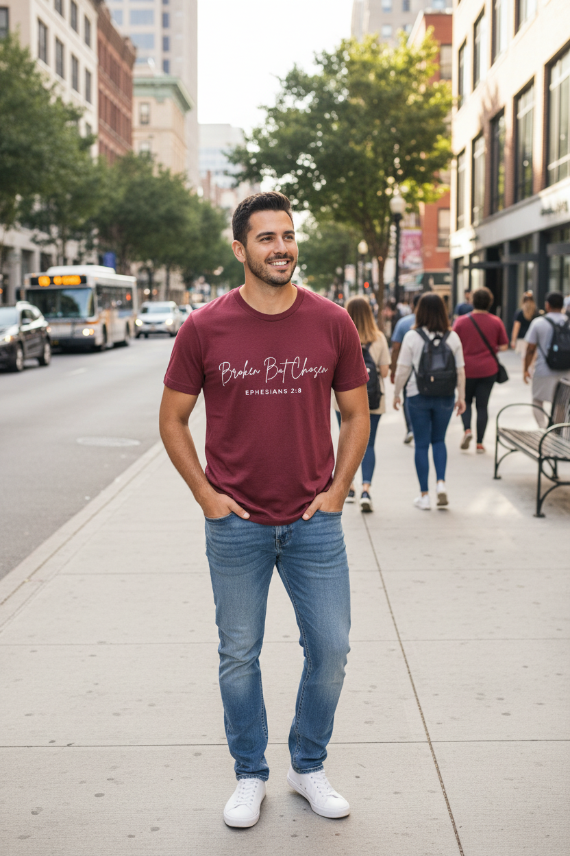 MENS BROKEN BUT CHOSEN t shirt.