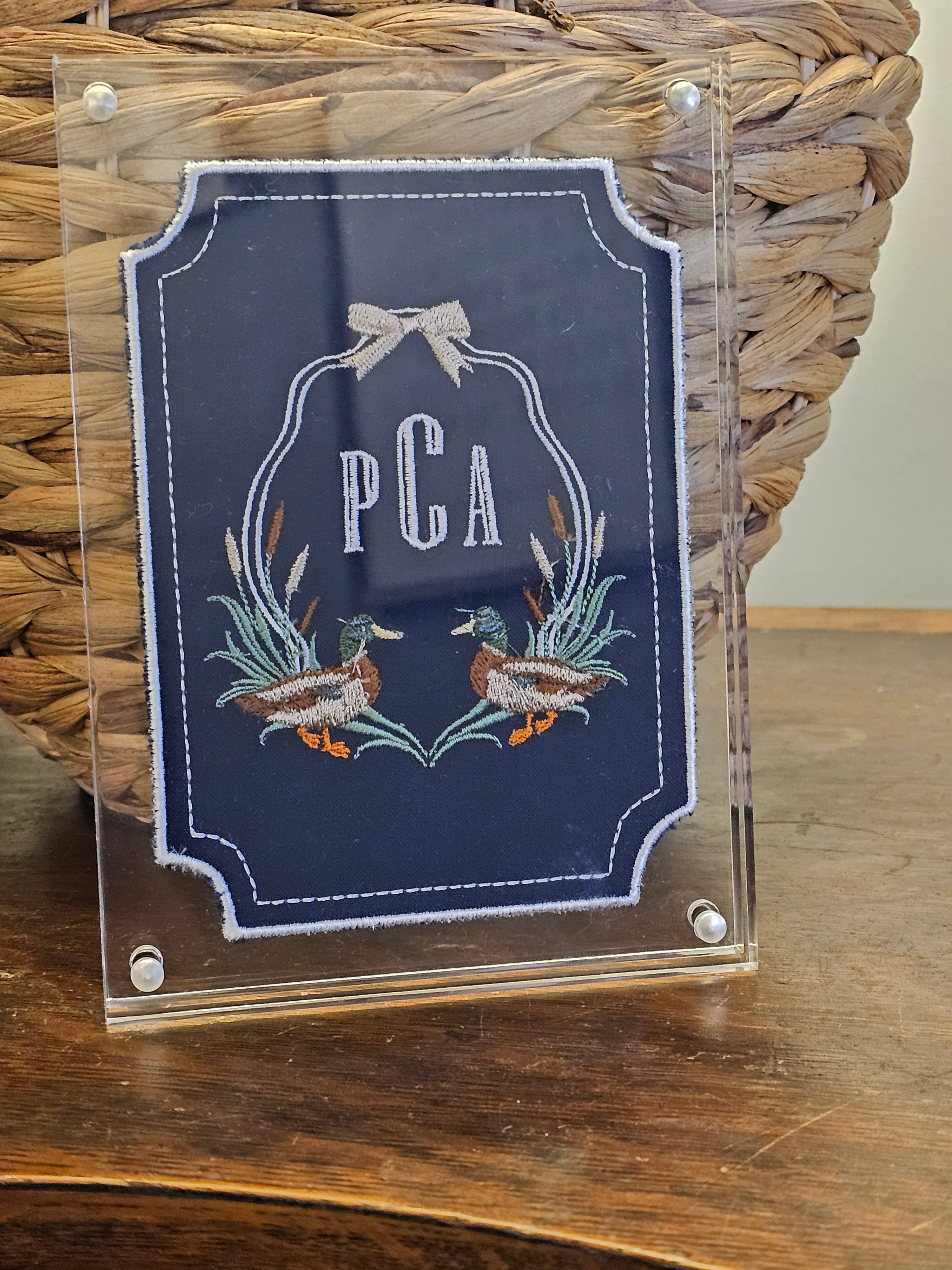 Framed monogram card