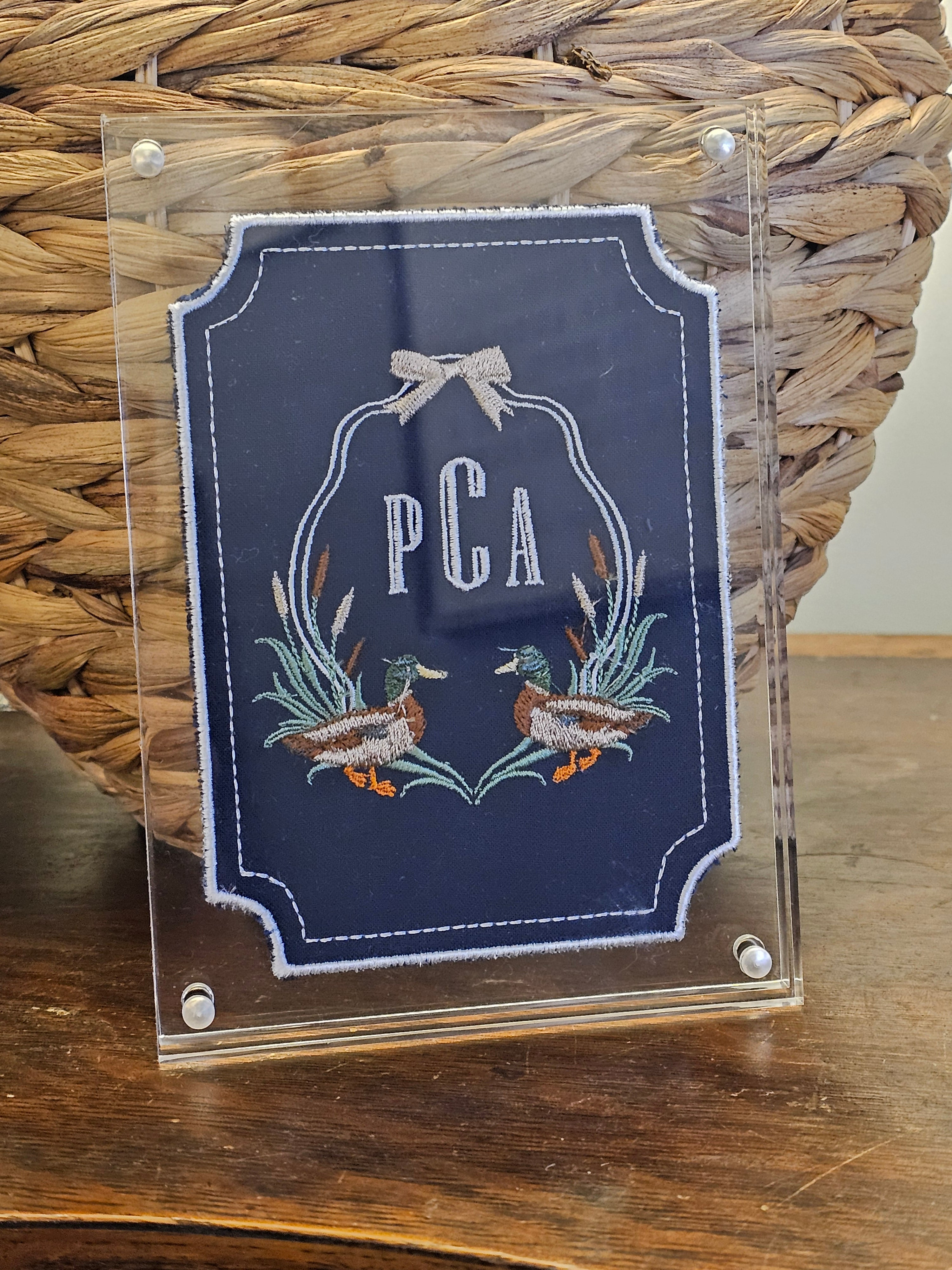 Framed monogram card