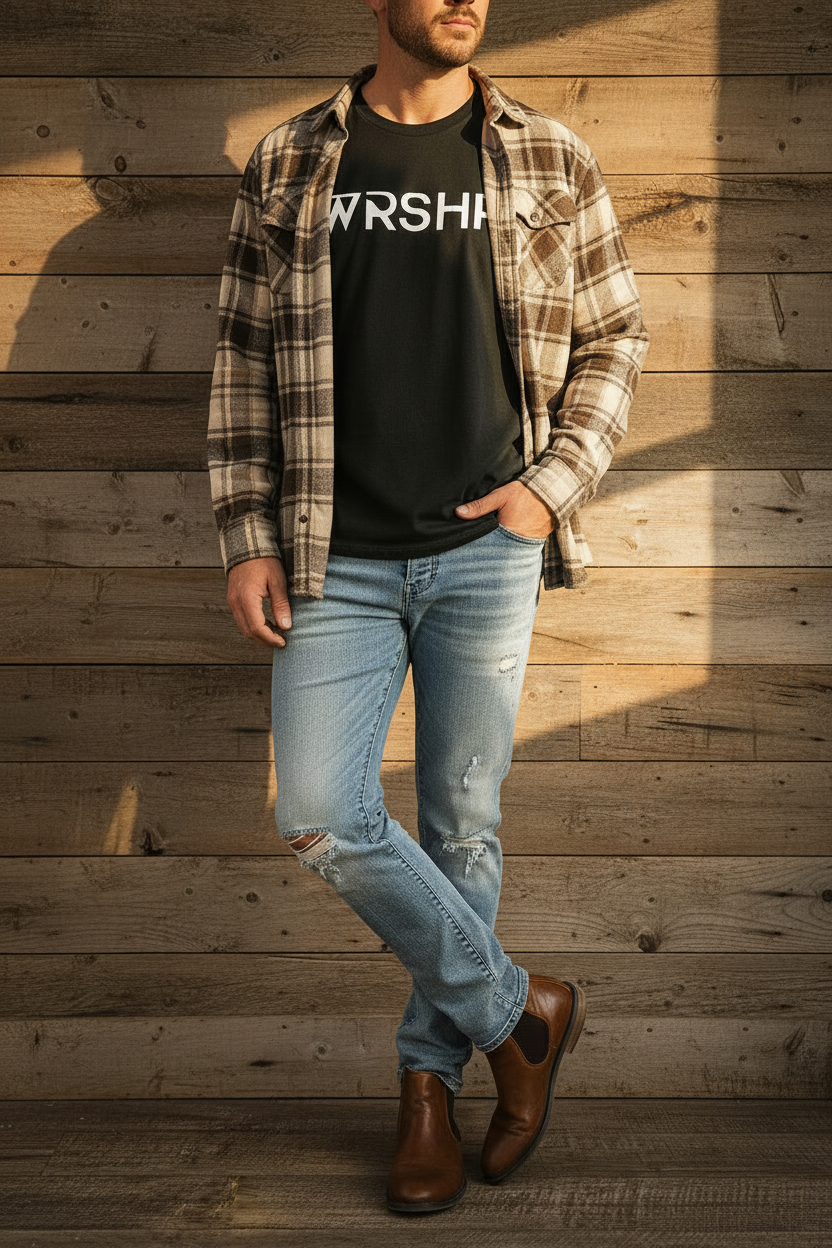 WRSHP (worship) mens worship shirt.